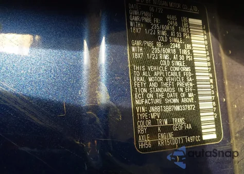 2022 Nissan Rogue Sv Intelligent Awd z USA, uszkodzony, nr VIN JN8BT3BB7NW337872